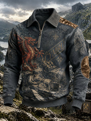 Men's Vintage British Welsh Print Sweatshirt