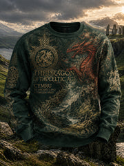 Men's Vintage British Welsh Print Sweater