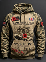 Men's Remembrance Day Lest We Forget  Hoodie