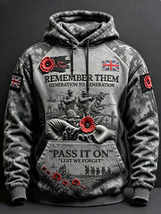 Men's Remembrance Day Lest We Forget  Hoodie