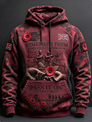 Men's Remembrance Day Lest We Forget  Hoodie