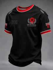 Men's Lest We Forget Print Short Sleeves T-shirt