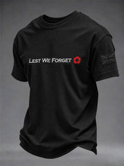 Men's Lest We Forget Print Short Sleeves T-shirt