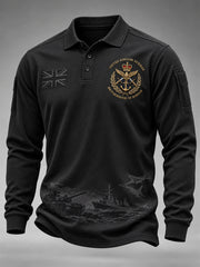 Men's Remembrance Day Lest We Forget Long-Sleeve Polo Shirt