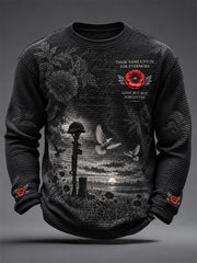 Men's Remembrance Day Lest We Forget  Long-Sleeve Waffle Top