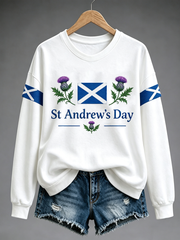 Women's St. Andrew's Day Peinted Regular Sweatshirt