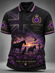 Men's UK Remembrance Day Commemorating Animals In War Short Sleeve Shirt