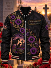 Men's UK Remembrance Day Commemorating Animals In War Printed Monkey Jacket