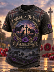 Men's UK Remembrance Day Commemorating Animals In War Short Sleeve T-Shirt