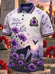 Men's UK Remembrance Day Commemorating Animals In War Short Sleeve Shirt