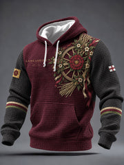 Men's Lancashire Day Red Roses Art Printed Hoodie