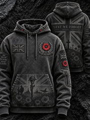 Men's Remembrance Day Lest We Forget  Pocket Hoodie
