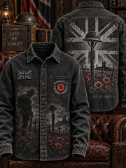 Men's Remembrance Day Lest We Forget  Button-Down Jacket