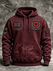 Men's Remembrance Day Lest We Forget  Pocket Hoodie