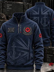 Men's Remembrance Day Lest We Forget Half-Zip Hoodie
