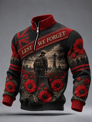 Men's Remembrance Day Lest We Forget  Zip-Up Hoodie