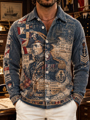 Men's Vintage British Trafalgar Day Printed imitation sweater