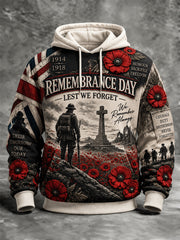 Men's Remembrance Day Lest We Forget Hooded Sweatshirt