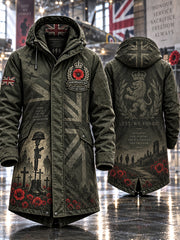 Men's Remembrance Day Lest We Forget Long Coat