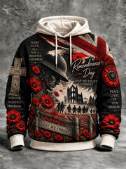 Men's Remembrance Day Lest We Forget Hooded Sweatshirt
