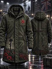 Men's Remembrance Day Lest We Forget Long Coat