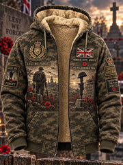 Men's Remembrance Day Lest We Forget Fleece-Lined Hooded Jacket
