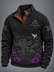 Men's Remembering The Animals Of War Four-button Hoodie