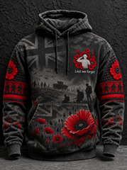 Men's Remembrance Day Lest We Forget  Hoodie