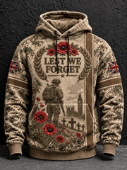 Men's Remembrance Day Lest We Forget  Hoodie