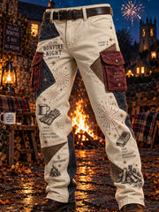 Men's British Bonfire Night Printed Work Trousers