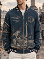 Men's Vintage British Trafalgar Day Printed Jacket