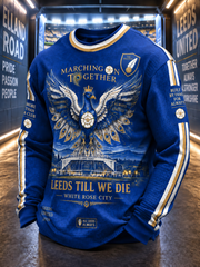 Men's UK football Lover Yorkshire rose graphic Printed Waffle Sweatshirt
