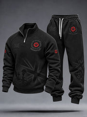 Men's Lest We Forget Print Hoodie Set