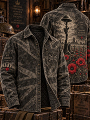Men's Remembrance Day Lest We Forget Button-Down Jacket