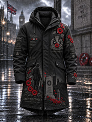 Men's Remembrance Day Lest We Forget Long Coat