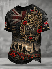 Men's British Veterans Remembrance Day Commemoration Short Sleeves T-Shirt