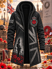 Men's Remembrance Day Lest We Forget Hooded Cardigan