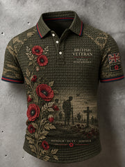 Men's British Veterans Remembrance Day Commemoration Short Sleeves Shirt