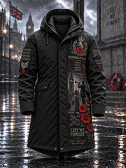 Men's Remembrance Day Lest We Forget Long Coat