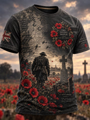 Men's British Veterans Remembrance Day Commemoration Short Sleeves T-Shirt