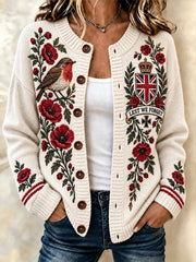 Women's Remembrance Day Lest We Forget Button-Down Cardigan