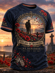 Men's British Veterans Remembrance Day Commemoration Short Sleeves T-Shirt
