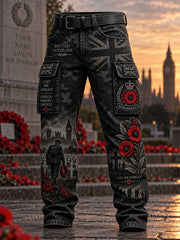 Men's Remembrance Day Lest We Forget Casual Work Trousers