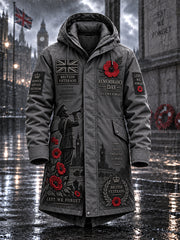 Men's Remembrance Day Lest We Forget Long Coat