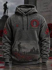 Men's Long-Sleeve Hoodie With Remembrance Day Commemorative Print