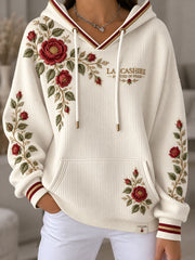 Women's England Lancashire Day Red Roses Art Printed Hoodie