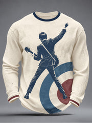 Men's UK Music Lover Mods Art Printed Waffle Tops