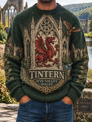 Men's Vintage British Wales Printed Imitation Sweater