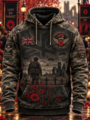 Men's Remembrance Day Lest We Forget  Hooded Sweatshirt