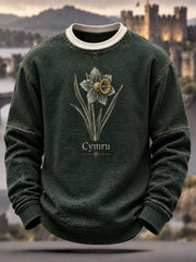 Men's Welsh Cultural Element Art Print Crew Neck Sweatshirt